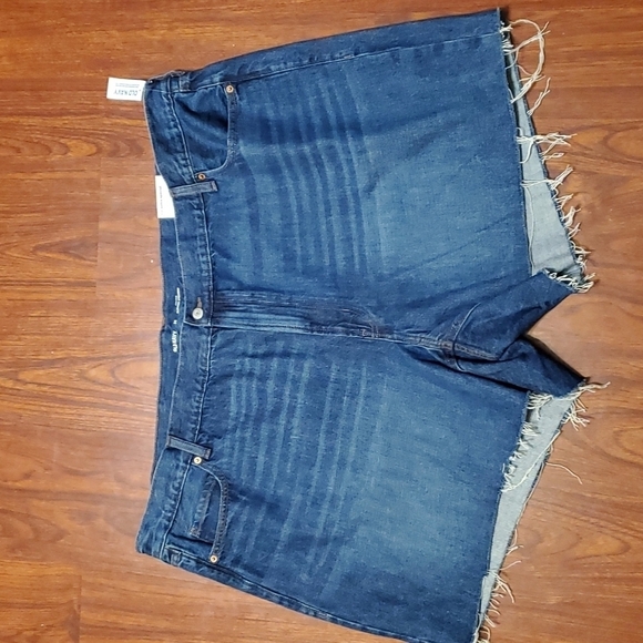 Old Navy Shorts Size 28 High Rise Slouchy Straight Denim New Cut Off 5 Inch - Picture 1 of 7